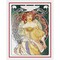 Art Nouveau Alphonse Mucha's Green Reverie Counted Cross Stitch Chart Pattern
